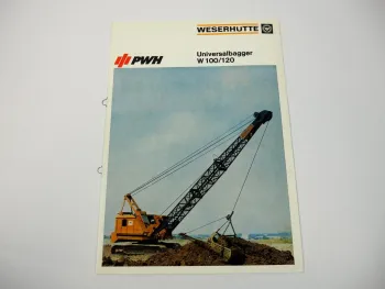 Prospekt PWH Weserhütte W 100 120 Universal Raupenbagger 1981
