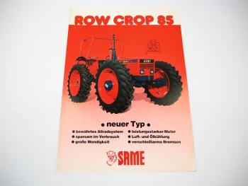 Prospekt Same Row Crop 85 Schlepper mit technische Daten 1985