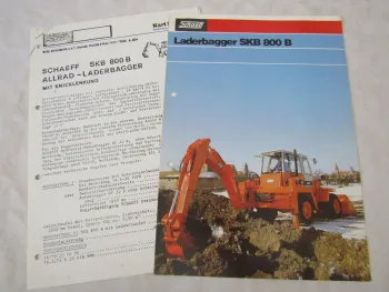 Prospekt Schaeff SKB 800B Laderbagger 1983 und Preisliste 65/83