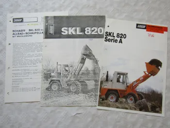 Prospekt Schaeff SKL 820 Serie A Allrad Radlader 1986 und Bruttopreisliste 1988