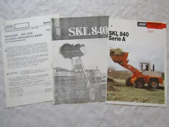 Prospekt Schaeff SKL 840 A Radlader und Preisliste 80er Jahre