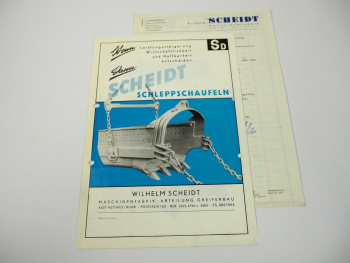 Prospekt Scheid Schleppschaufeln Preisliste 1969