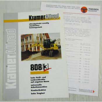 Prospekt Technische Daten Kramer Allrad 808 Serie 3 Mobilbagger + Preisangebot