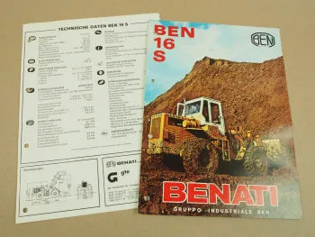 Prospekt und Datenblatt BENATI Ben 16S Radlader 1970er Jahre