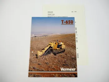 Prospekt Vermeer T650 Grabenfräse Steinbrück 1986 + Preisliste
