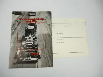 Prospekt Vögele BVM1 Bodenvermörtelungsmachine + Preisliste 1973