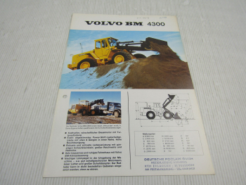 Prospekt Volvo BM 4300 Radlader 8.7 to Technische Daten 1977