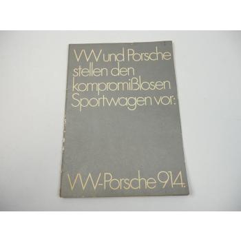 Prospekt VW 914 914/6 Porsche stellt Sportwagen vor 1969 mit 28 Seiten