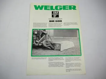 Prospekt Welger SM600 Scheibenmäher 1978