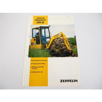 Prospekt Zeppelin ZRH 02 Mini Bagger 13.5 PS technische Beschreibung 1992
