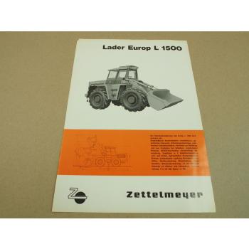 Prospekt Zettelmeyer Europ L1500 Lader von 12/1968