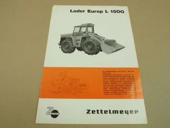 Prospekt Zettelmeyer Europ L1500 Lader von 12/1968