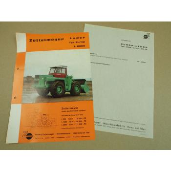 Prospekt Zettelmeyer Europ Lader L2000 von 1965 + Preisangebot