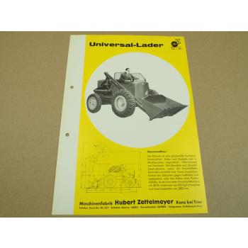 Prospekt Zettelmeyer L501 Universal Lader wohl 60er Jahre