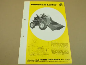Prospekt Zettelmeyer L501 Universal Lader wohl 60er Jahre