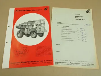 Prospekt Zettelmeyer Typ A6 Autoschütter Dumper ca 1963 + PreisAngebot