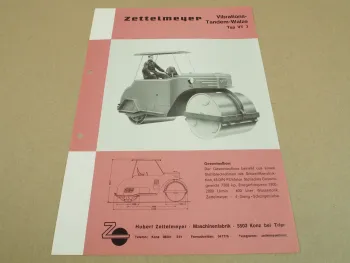 Prospekt Zettelmeyer VT 7 VibrationsTandemwalze April 1965