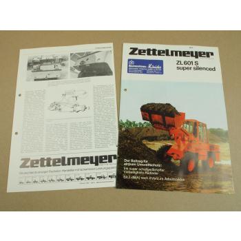Prospekt Zettelmeyer ZL601S super silenced und Baumaschinentechnik 1984