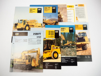 Prospekte Brochures Caterpillar Baufahrzeuge Construction Vehicles English