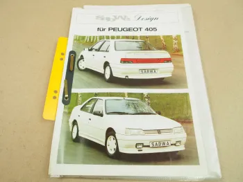 Prospekte Peugeot 405 Sabwa Design Umbau Tuning + Preise 1987/1988
