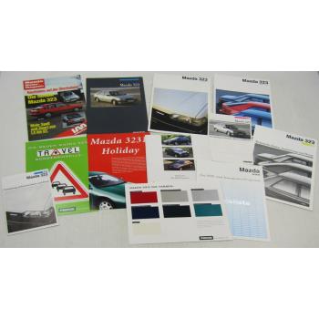 Prospekte und Zeitschriften Mazda 323 + LX GLX GT Technische Daten Preise Farben