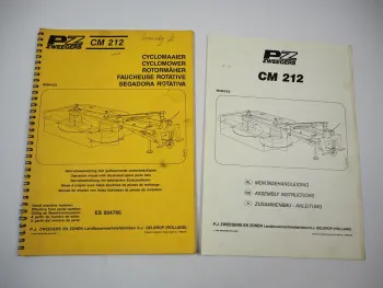 PZ Zweegers CM212 Rotormäher Betriebsanleitung Ersatzteilliste Montage 1989