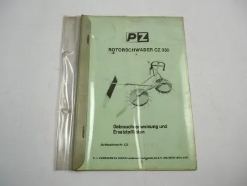 PZ Zweegers CZ330 Rotorschwader Betriebsanleitung Ersatzteilliste ab CZ0000001