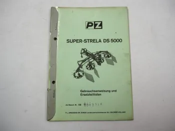 PZ Zweegers Super Strela DS5000 Schwader Betriebsanleitung Ersatzteilliste