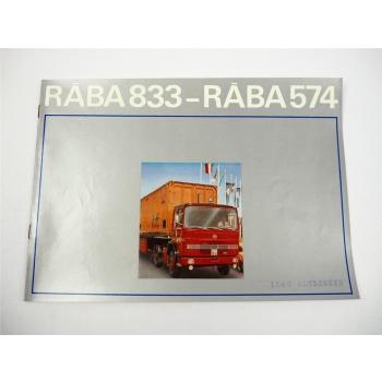 Raba 833 574 LKW Sattelschlepper mit Auflieger Prospekt 1970er Jahre Ungarn