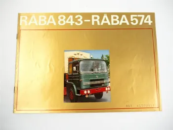 Raba 843 574 LKW Sattelzugmaschine mit Auflieger Prospekt 1970er Jahre Ungarn