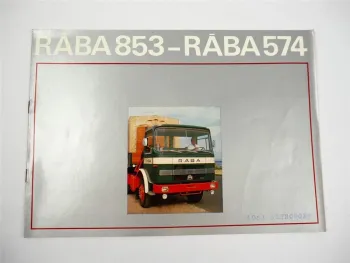 Raba 853 574 LKW Sattelschlepper mit Auflieger Prospekt 1970er Jahre Ungarn