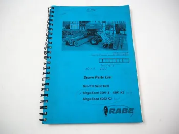 Rabe MegaSeed 3001S 4501 6002 K2 Drillmaschine Ersatzteilliste Parts List 2006
