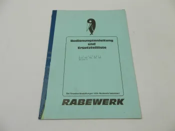 Rabe MKE 200 250 300 400 Kreiselegge Br.6 Betriebsanleitung Ersatzteilliste 1985