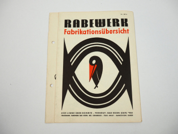 Rabewerk Fabrikationsübersicht Pflüge Eggen Prospekt 1960/70er Jahre