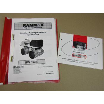 Rammax RW 1403 Walze Bedienungsanleitung Ersatzteilliste ab7/97 + Motor Farymann