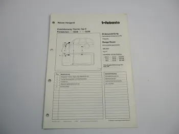 Range Rover Einbauanleitung Webasto Thermo Top S Typ BW50 DW50 Heizung 1996