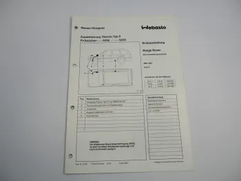 Range Rover Typ LP Einbauanleitung Webasto Thermo Top S Typ BW50 DW50 Heizung 95