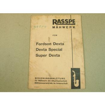 Rasspe Mähwerk für Fordson Dexta Special Super Dexta Bedienungsanleitung
