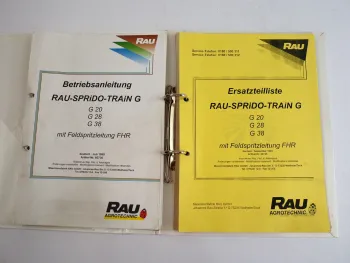 Rau Spridotrain G 20 28 38 Anhängespritze Betriebsanleitung Ersatzteilliste 1999