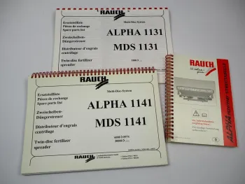 Rauch Alpha MDS 1131 1141 Düngerstreuer Ersatzteilliste Streutabelle 1999/2003