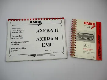 Rauch Axera H EMC Dünderstreuer Ersatzteilliste Streutabelle ca. 2001