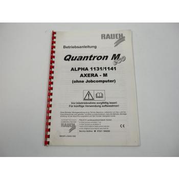 Rauch Quantron M eco Steuerung für Alpha 1131 1141 Axera M Betriebsanleitung