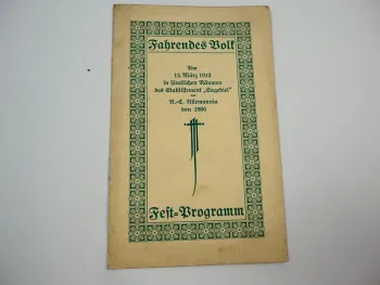 RC Allemannia 1866 Hamburg Ruderclub Festprogramm 1913 Fahrendes Volk Sagebiel