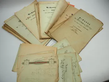 Rechnung ca. 50 Stück 1815 - 1900 Kirchengemeinde Mandel Gutenberg Roxheim