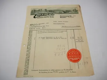Rechnung Englebert GmbH Aachen Rothe Erde Gummiwerk 09/1935