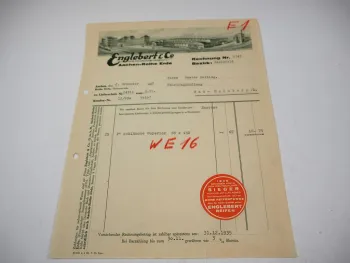 Rechnung Englebert GmbH Aachen Rothe Erde Gummiwerk 11/1935