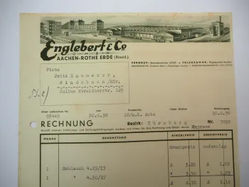 Rechnung Englebert GmbH Aachen Rothe Erde Gummiwerk 1938