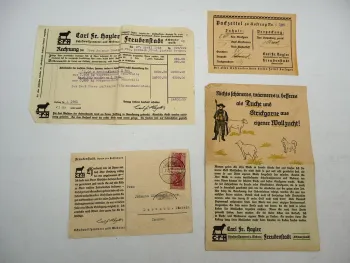 Rechnung Prospekt Carl Fr. Hoyler Schafwollspinnerei Weberei Freudenstadt 1923