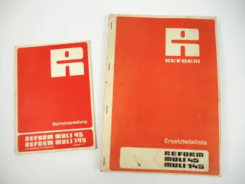 Reform Muli 45 145 Betriebsanleitung Ersatzteilliste 1977/78