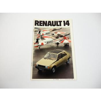 Renault 14 TL GTL TS PKW Prospekt 1970er Jahre in französisch